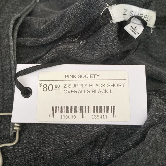 ❗️SOLD❗️Z Supply Charcoal Black Candace Short OverAlls Size L - Picture 10 of 12